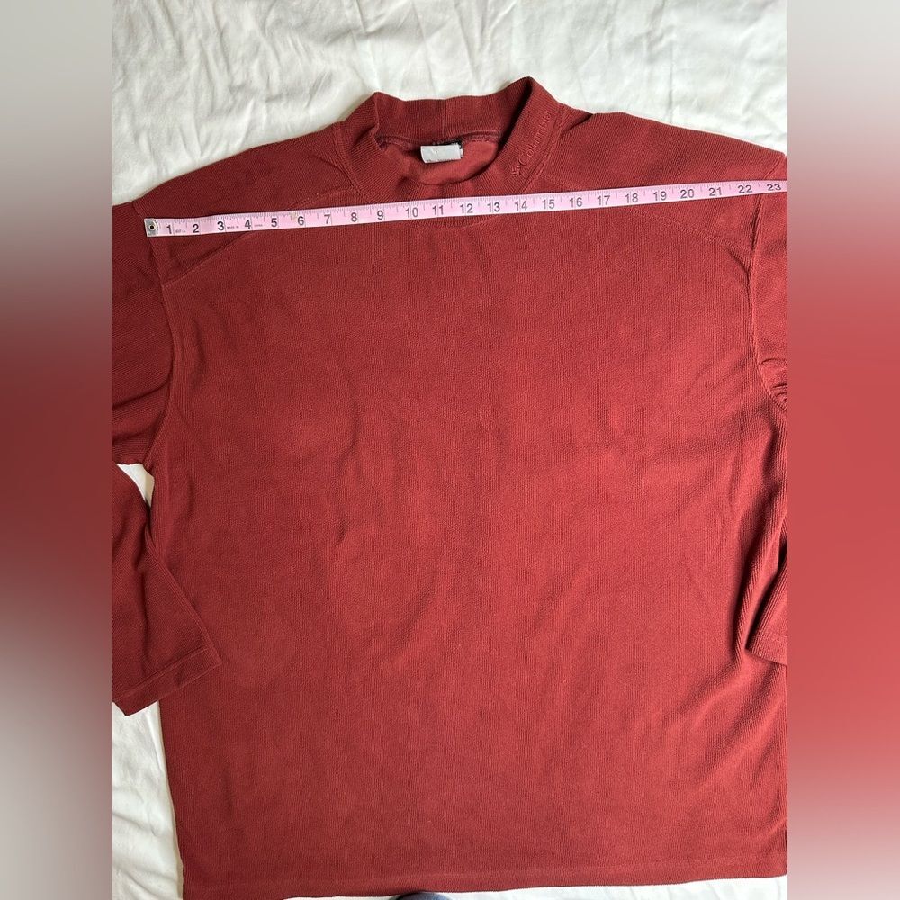 Columbia XXL Men’s Crewneck Fleece Pullover Brick Red Soft Lightweight Warm - Picture 5 of 9